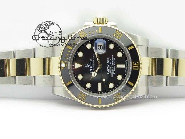 Submariner Dial Edition Bracelet Bezel SS Noob 1:1 YG Best Wrapped On LN 116613 A2836 Black YG 0212